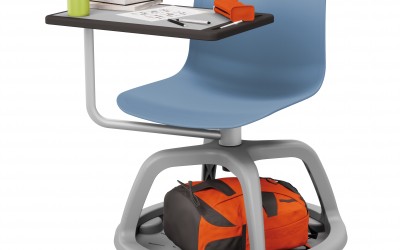 židle do učebny s úložným prostorem a sklopným psacím stolkem