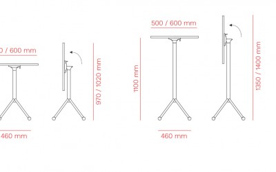 stoly se sklopnou stolovou deskou_rozměry