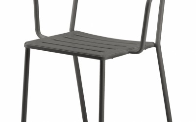 ocelová zahradní židle šedá