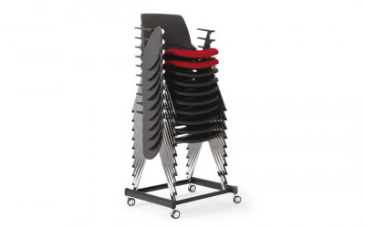 stohovatelné židle do učebny_vozík