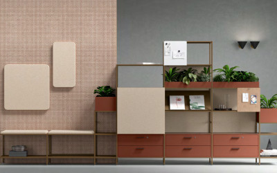 modulární systém polic pro kancelář