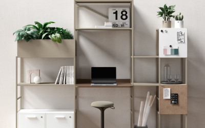 policový modulární systém pro home office