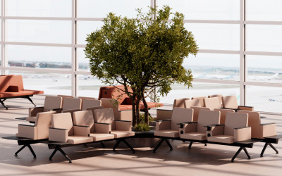 lavice do čekárny letiště nádraží