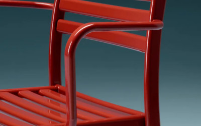 designová hliníková stohovatelná židle