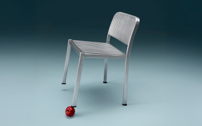 hliníková designová židle stohovatelná
